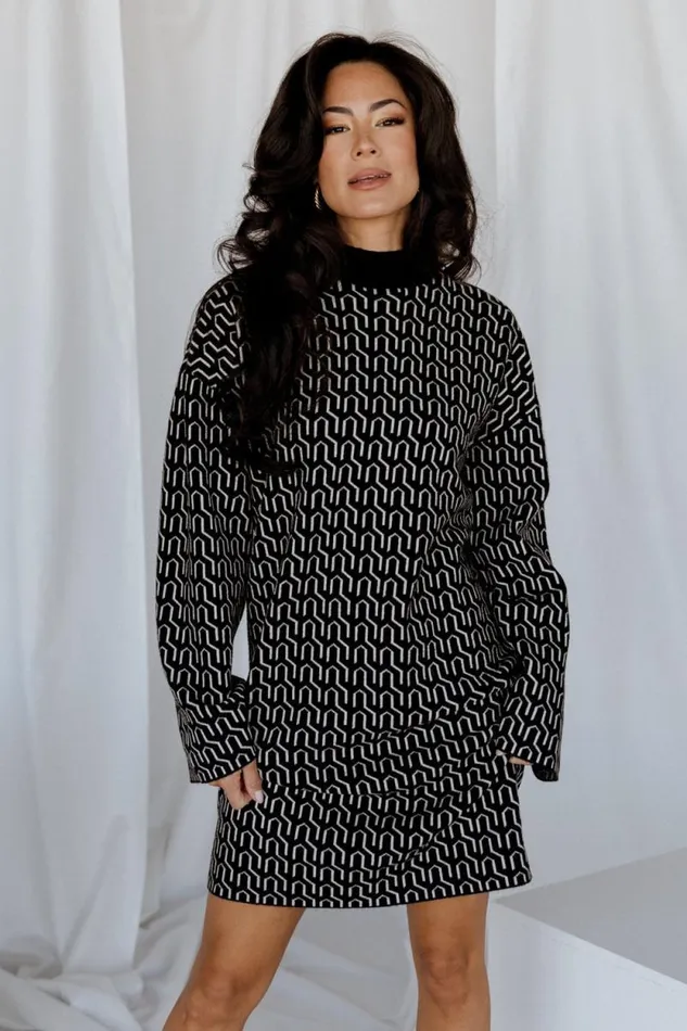 Women Webster Sweater Dress Black Print Baltic Born Sweaters Women Webster Sweater Dress Black Print Baltic Born Sweaters