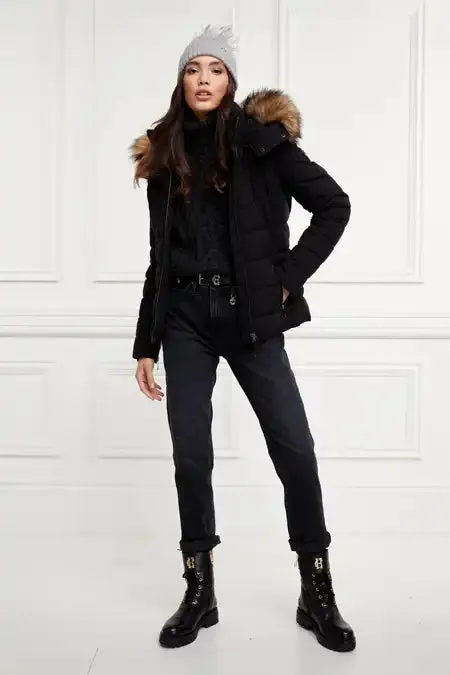Women Whistler Puffer Jacket Black Natural Holland Cooper Coats