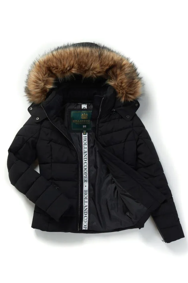Women Whistler Puffer Jacket Black Natural Holland Cooper Coats