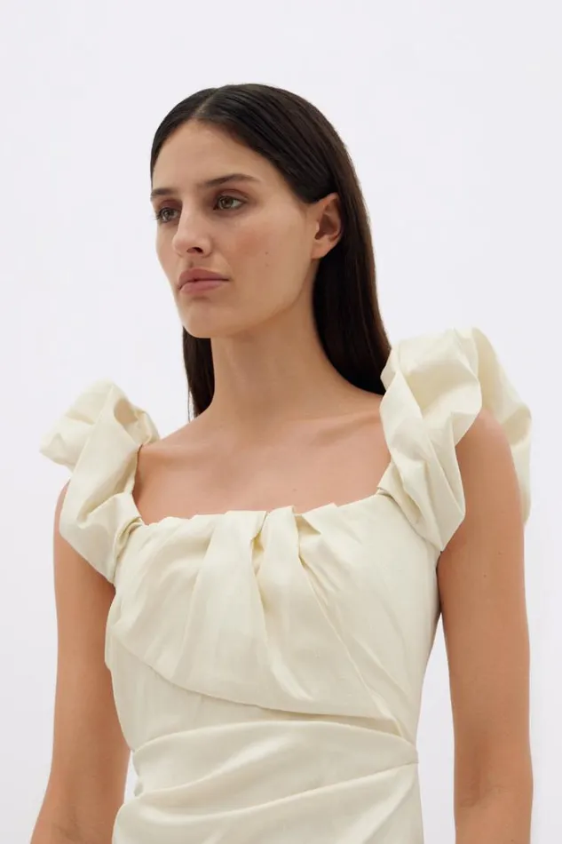 Women White Dresses Rachel Gilbert Kalina Dress In Coconut Women White Dresses Rachel Gilbert Kalina Dress In Coconut