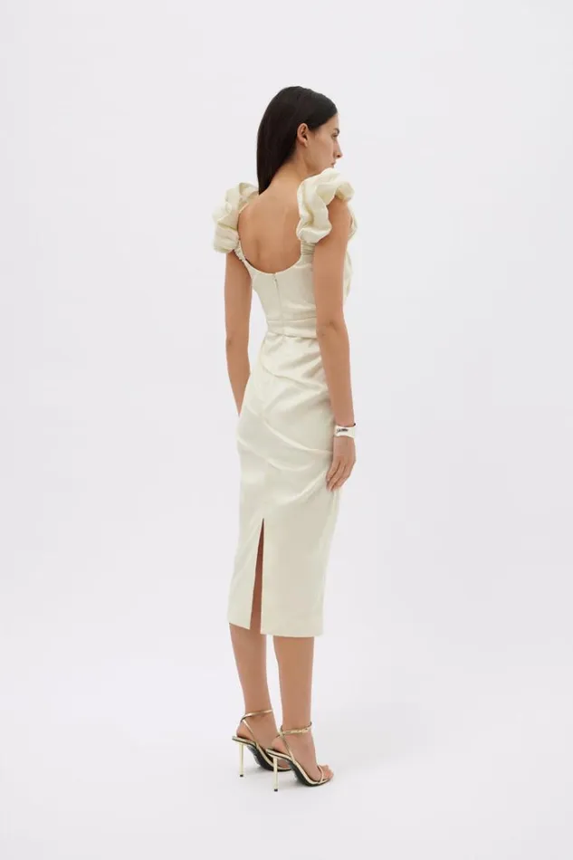 Women White Dresses Rachel Gilbert Kalina Dress In Coconut Women White Dresses Rachel Gilbert Kalina Dress In Coconut