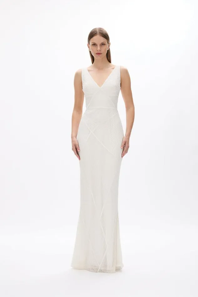 Women White Dresses Rachel Gilbert KASSIE GOWN