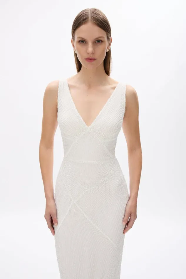 Women White Dresses Rachel Gilbert KASSIE GOWN