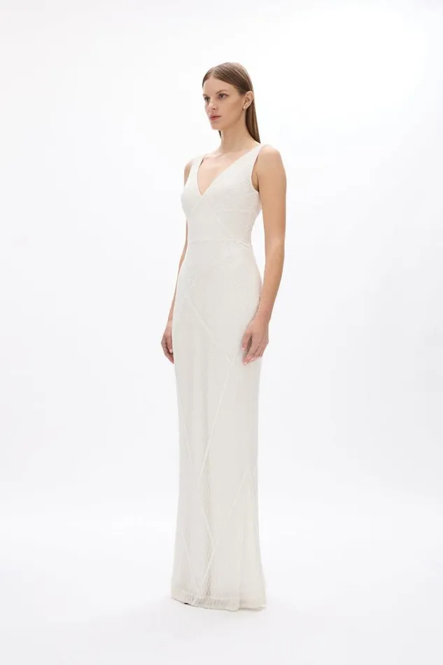 Women White Dresses Rachel Gilbert KASSIE GOWN