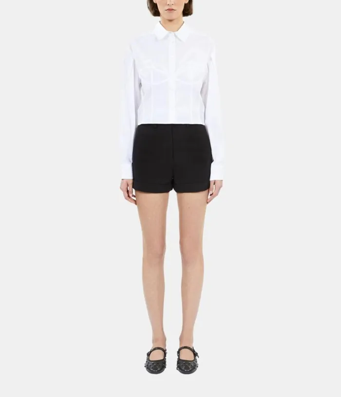 Women White Shirt With Corset Style Stitching THE KOOPLES Blouses and Shirts