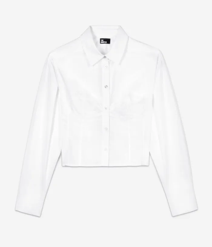 Women White Shirt With Corset Style Stitching THE KOOPLES Blouses and Shirts Women White Shirt With Corset Style Stitching THE KOOPLES Blouses and Shirts