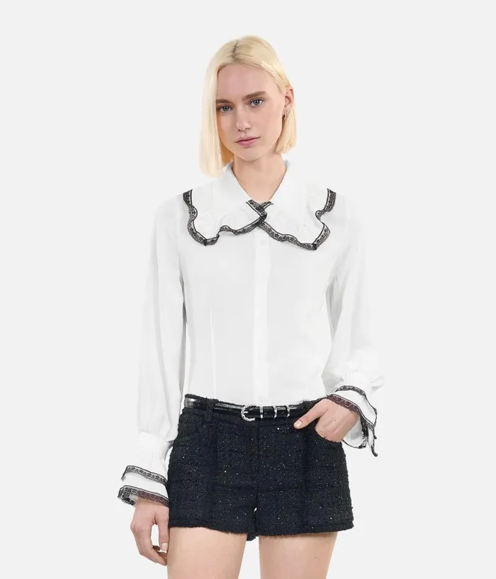 Women White Silk Shirt THE KOOPLES Blouses and Shirts