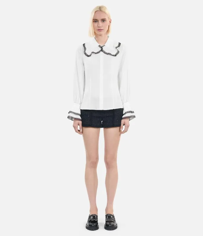 Women White Silk Shirt THE KOOPLES Blouses and Shirts