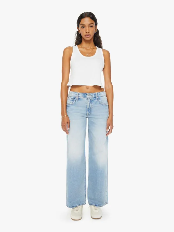 Women Wide Leg Mother Denim The Down Low Spinner Hover Blue medium