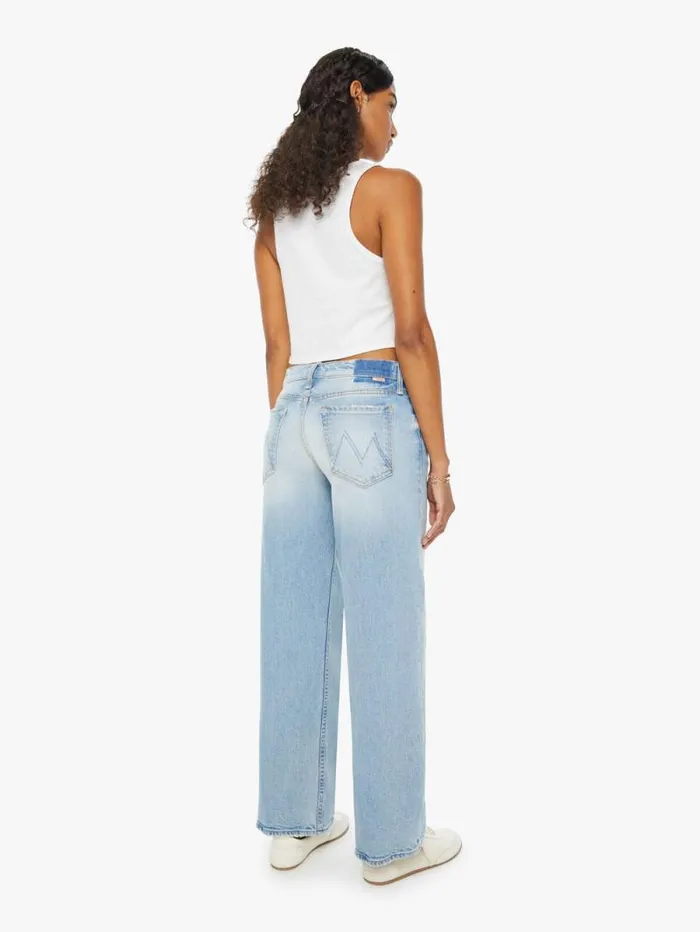 Women Wide Leg Mother Denim The Down Low Spinner Hover Blue medium