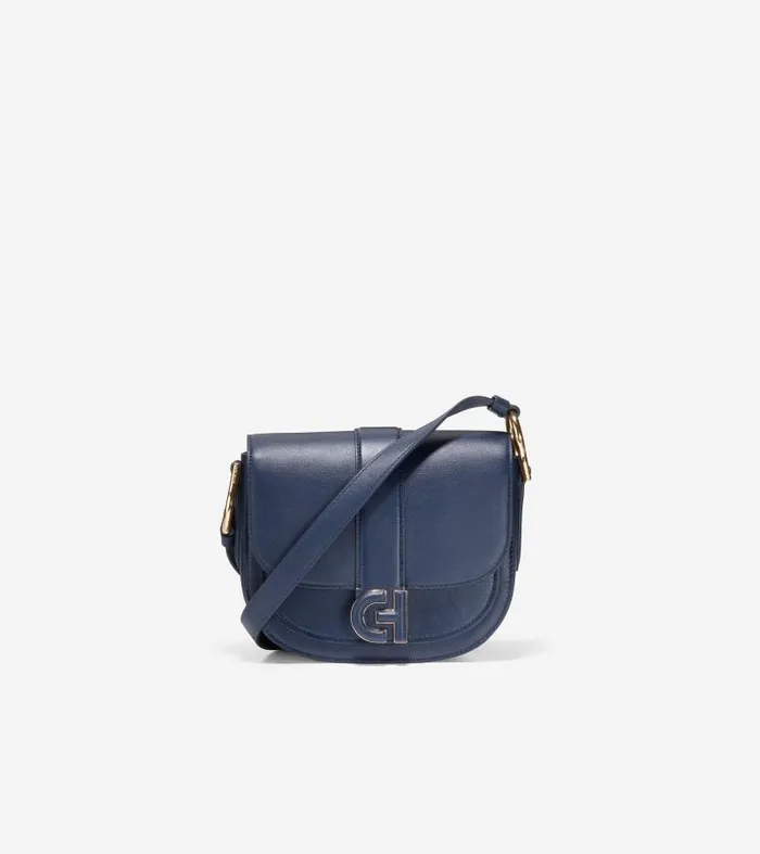 Women Women039s Essential Mini Saddle Bag Blue Cole Haan Bags and Backpacks