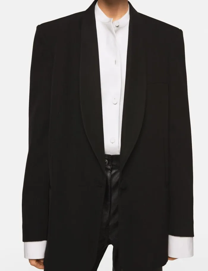 Women Wool Blazer With Shawl Lapels Midnight Black Stella McCartney Coats And Jackets Women Wool Blazer With Shawl Lapels Midnight Black Stella McCartney Coats And Jackets