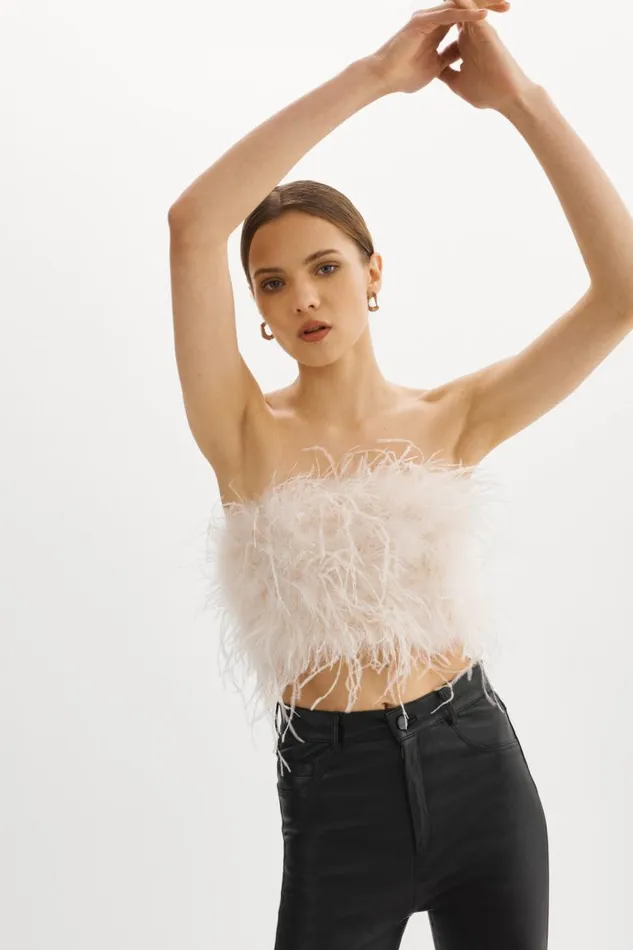 Women ZAINA Feather Bustier Bone LAMARQUE Tops