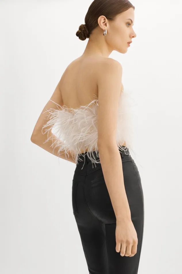 Women ZAINA Feather Bustier Bone LAMARQUE Tops Women ZAINA Feather Bustier Bone LAMARQUE Tops