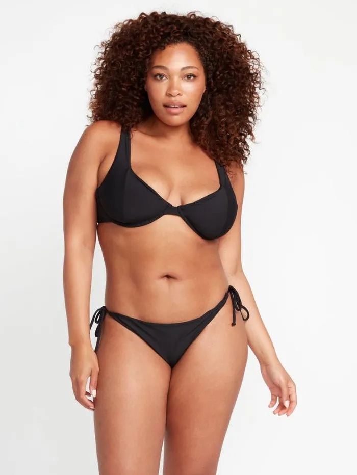 Womens Bikinis Volcom Simply Seamless UWire Bikini Top 8211 Black
