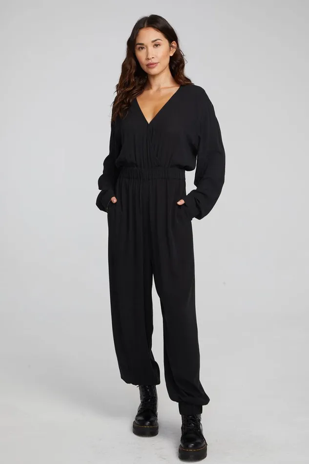 Womens Bottoms Chaser Brand Colette Shadow Black Jumpsuit