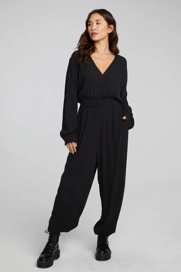 Womens Bottoms Chaser Brand Colette Shadow Black Jumpsuit