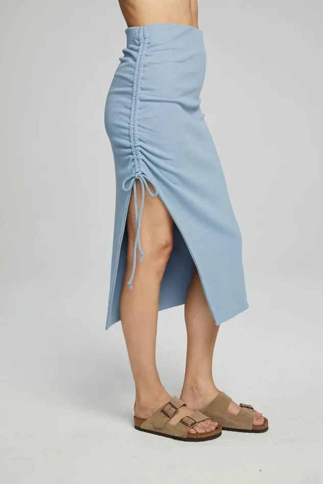 Womens Bottoms Chaser Brand Mullen Midi Skirt 8211 Faded Denim