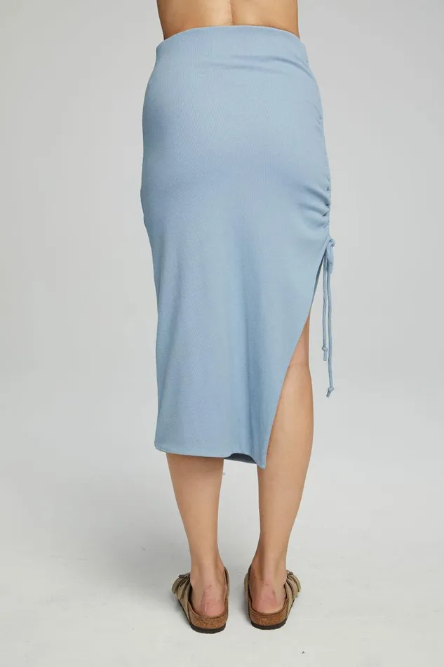 Womens Bottoms Chaser Brand Mullen Midi Skirt 8211 Faded Denim