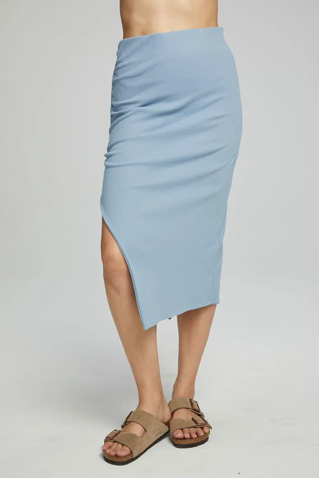 Womens Bottoms Chaser Brand Mullen Midi Skirt 8211 Faded Denim