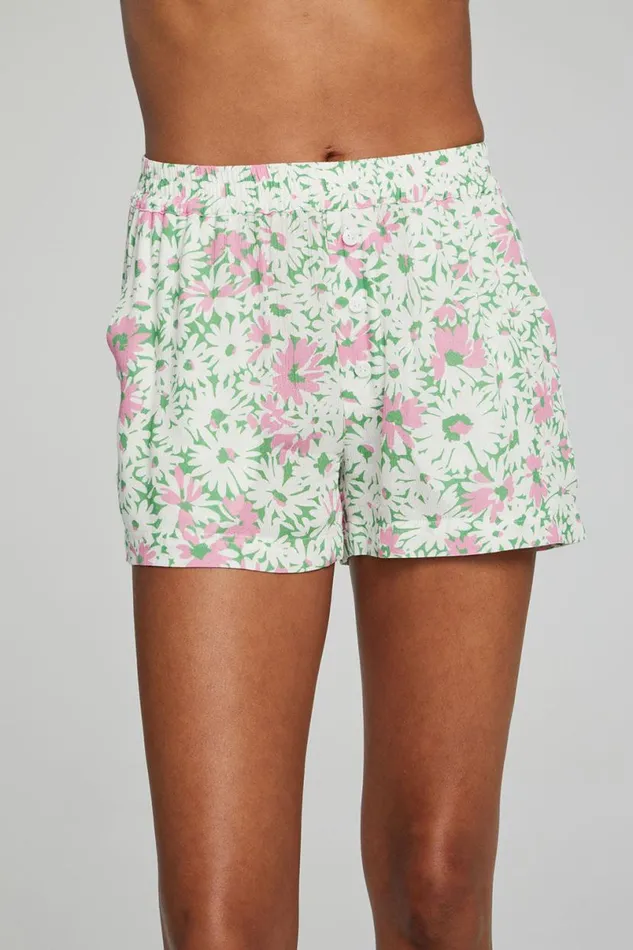 Womens Bottoms Chaser Brand Ollie Boxer Shorts 8211 Daisy Floral Print