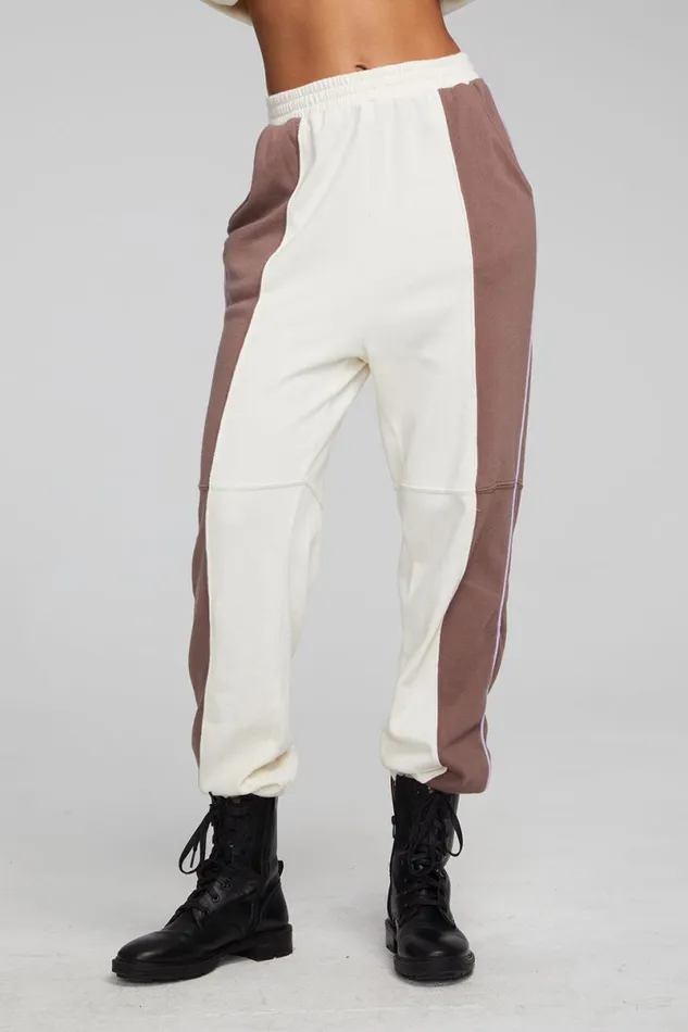 Womens Bottoms Chaser Brand Yale Deep Taupe And Almond Jogger