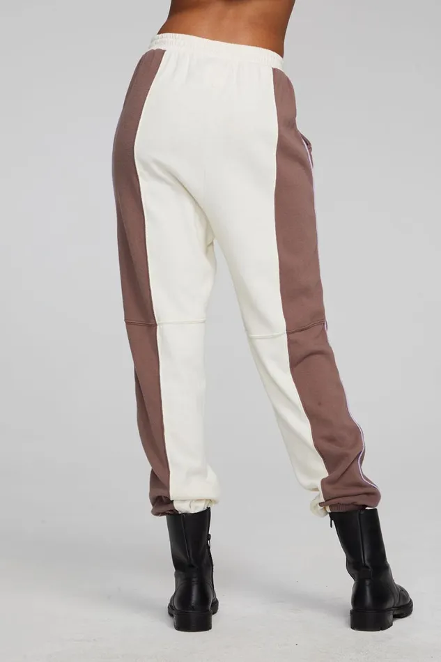 Womens Bottoms Chaser Brand Yale Deep Taupe And Almond Jogger