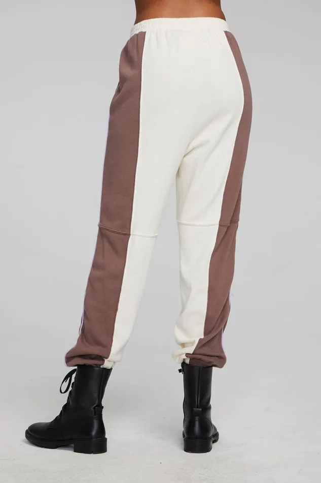 Womens Bottoms Chaser Brand Yale Deep Taupe And Almond Jogger