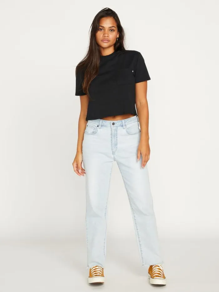 Womens Bottoms Volcom Stone Step High Rise Pants 8211 Allover Stone Light