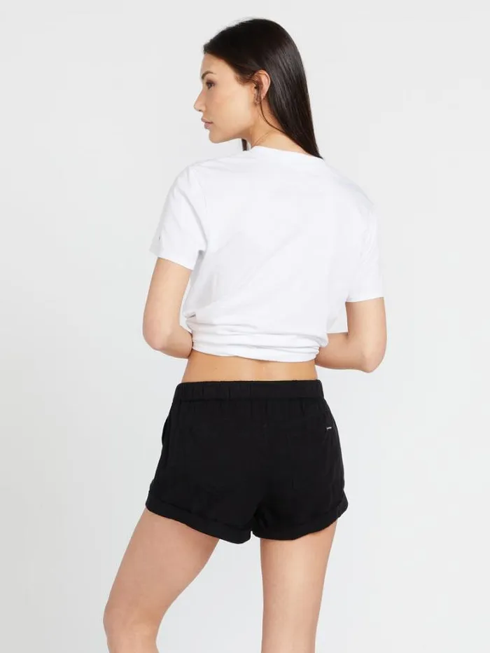 Womens Bottoms Volcom Sunday Strut Shorts 8211 Black Out
