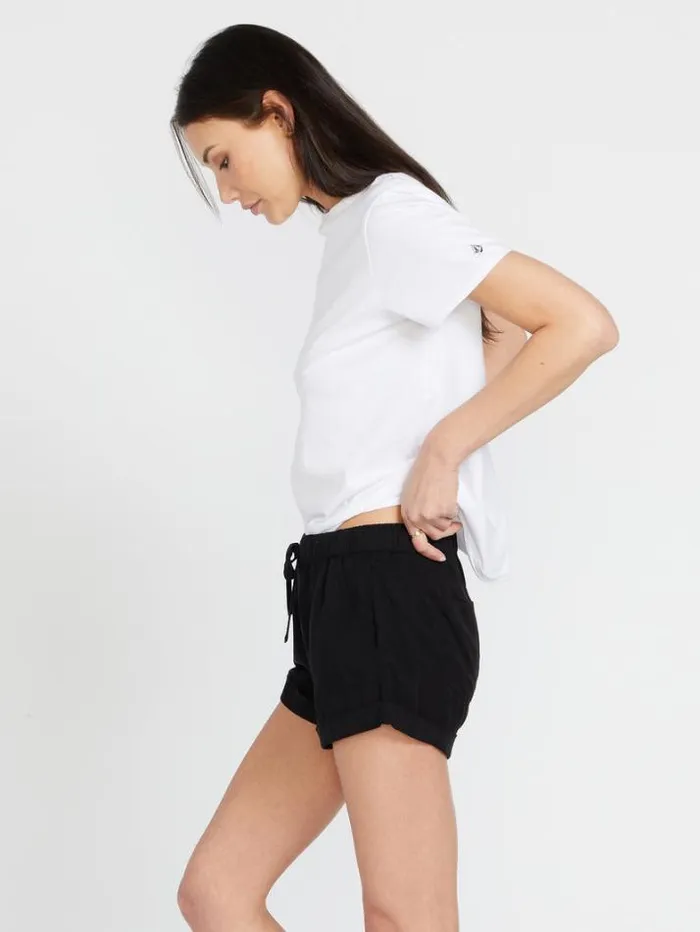Womens Bottoms Volcom Sunday Strut Shorts 8211 Black Out