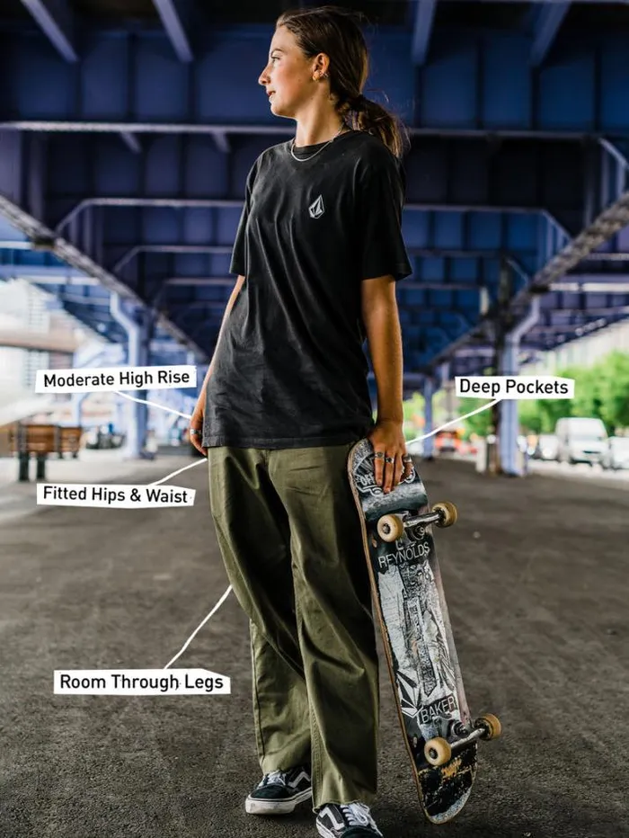 Womens Bottoms Volcom Thisthatthem Skate Pants 8211 Military