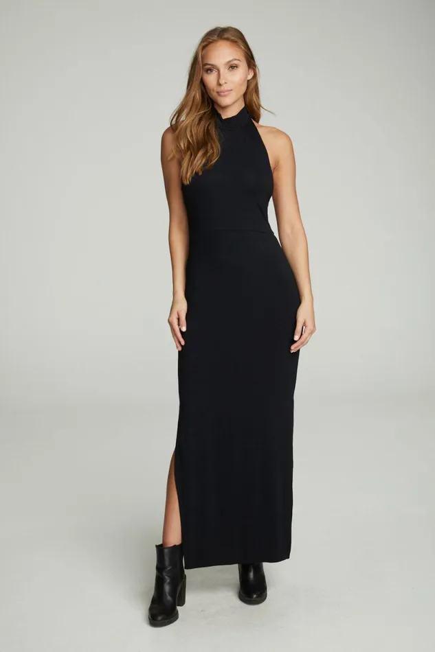 Womens Dresses Chaser Brand Mock Neck Open Back Maxi Dress With Side Slit