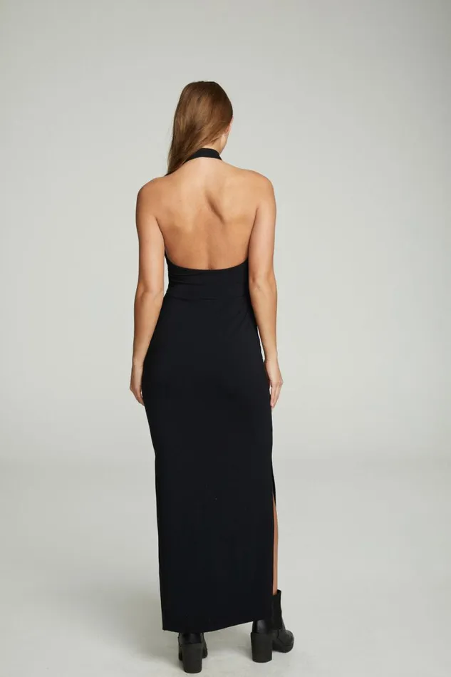 Womens Dresses Chaser Brand Mock Neck Open Back Maxi Dress With Side Slit