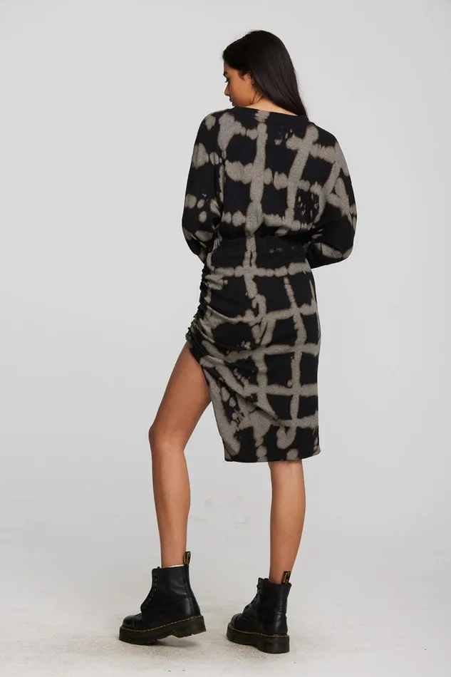 Womens Dresses Chaser Brand Recycled Vintage Rib Midi Dress With Shirring And Side Slit