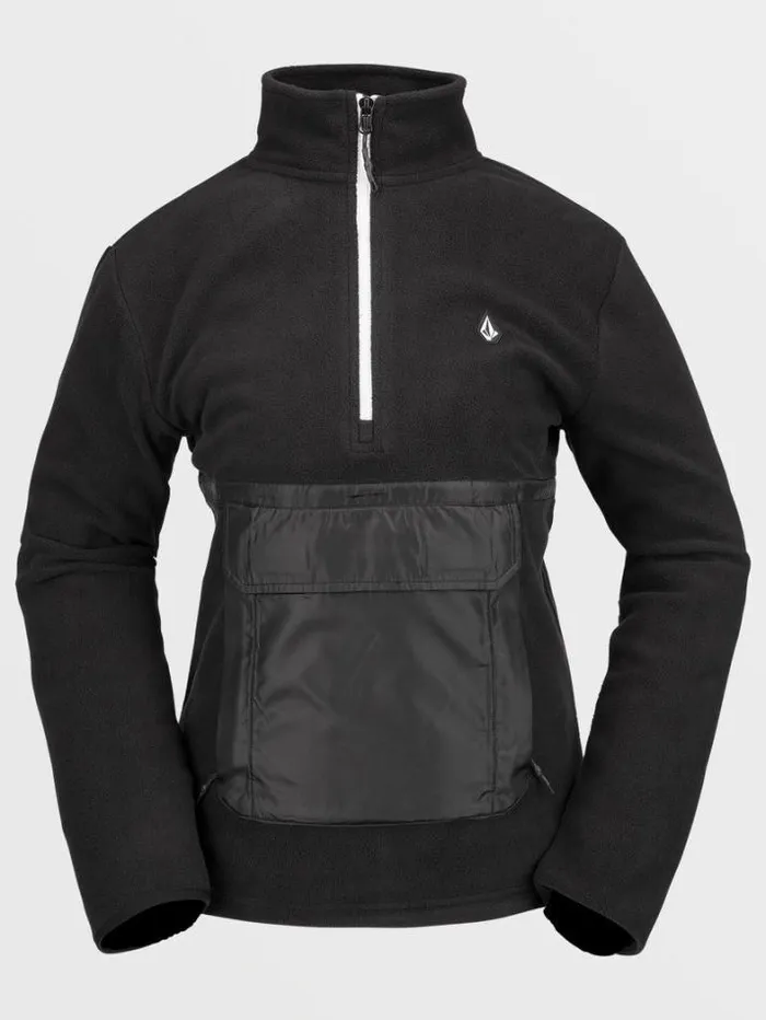 Womens Hoodies and Sweatshirts Volcom Polar Fleece 12 Zip 8211 Black