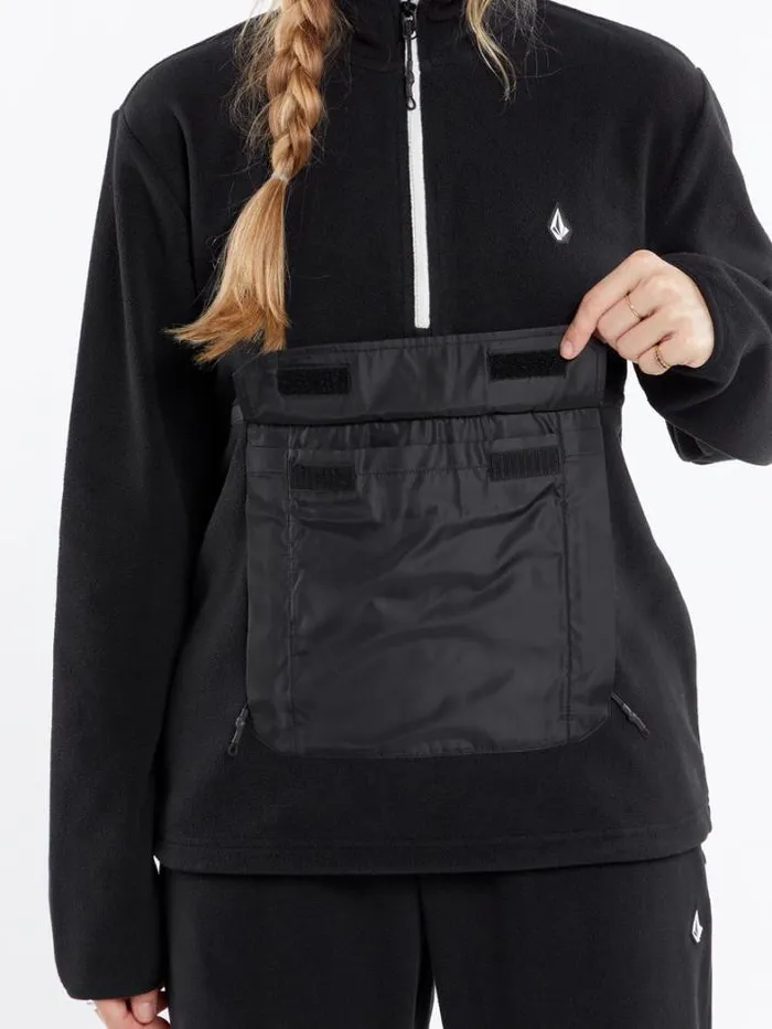 Womens Hoodies and Sweatshirts Volcom Polar Fleece 12 Zip 8211 Black