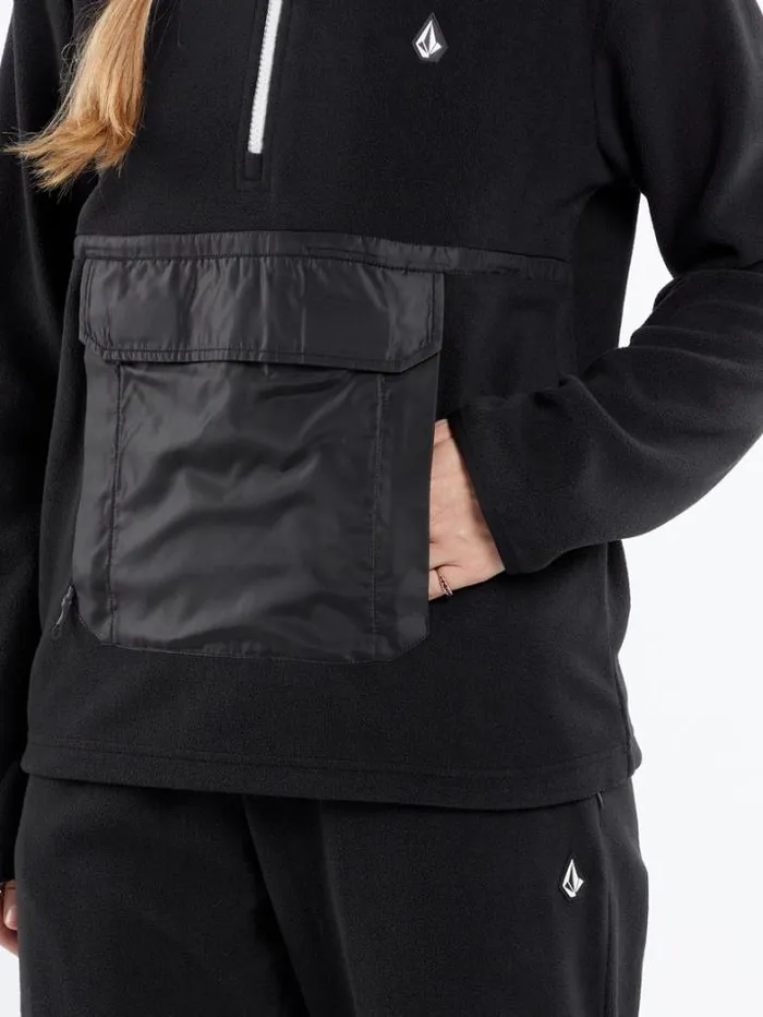 Womens Hoodies and Sweatshirts Volcom Polar Fleece 12 Zip 8211 Black