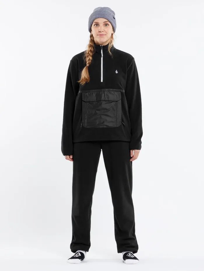 Womens Hoodies and Sweatshirts Volcom Polar Fleece 12 Zip 8211 Black