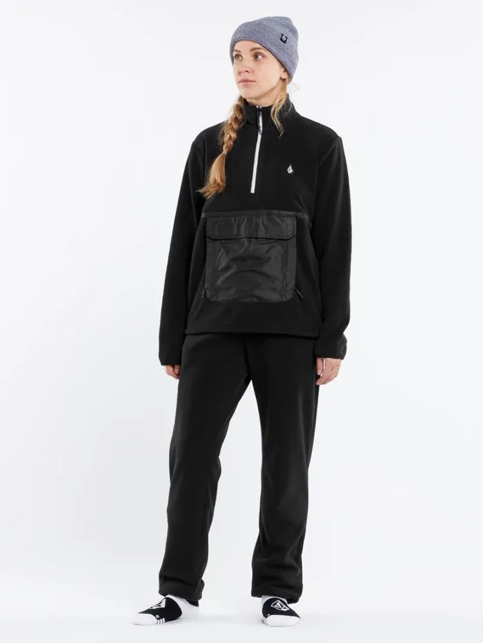 Womens Hoodies and Sweatshirts Volcom Polar Fleece 12 Zip 8211 Black