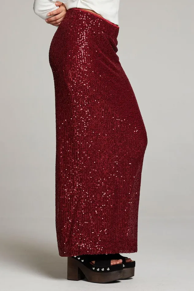Womens Loungewear Chaser Brand Amber Blood Red Midi Skirt