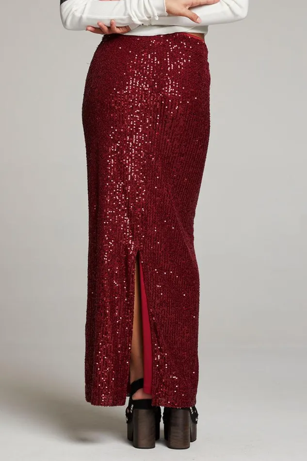 Womens Loungewear Chaser Brand Amber Blood Red Midi Skirt
