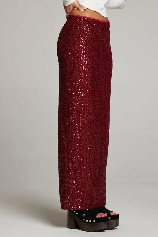 Womens Loungewear Chaser Brand Amber Blood Red Midi Skirt