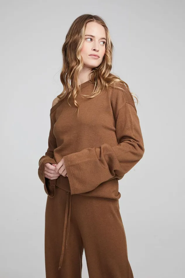 Womens Loungewear Chaser Brand Dani Deep Taupe Long Sleeve