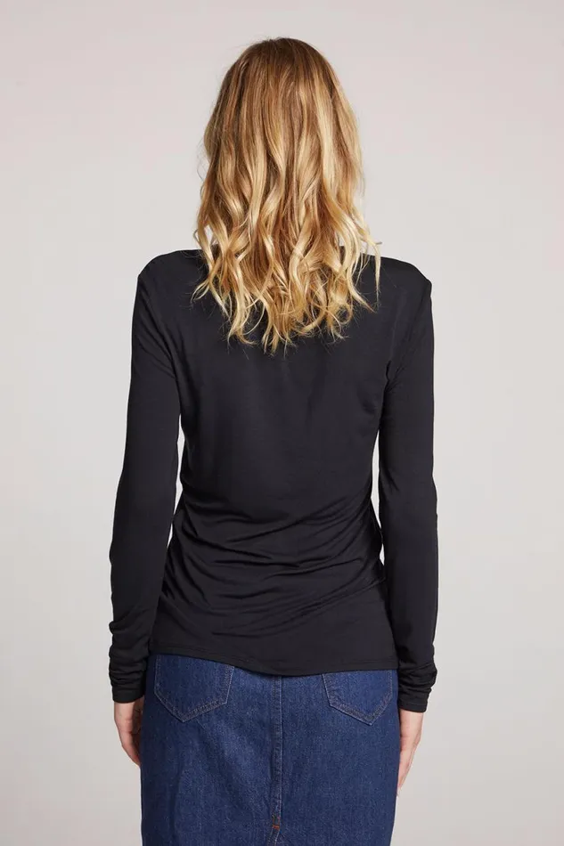 Womens Loungewear Chaser Brand Reeves Licorice Long Sleeve
