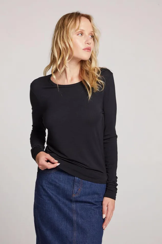 Womens Loungewear Chaser Brand Reeves Licorice Long Sleeve