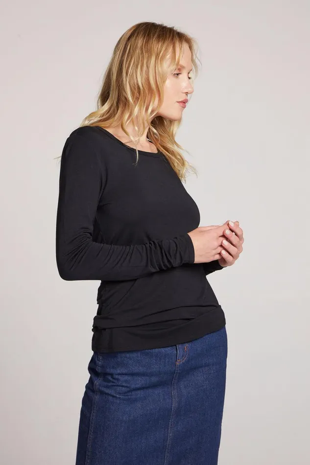Womens Loungewear Chaser Brand Reeves Licorice Long Sleeve