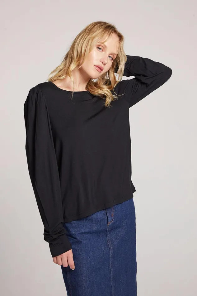 Womens Loungewear Chaser Brand Shirley Licorice Long Sleeve