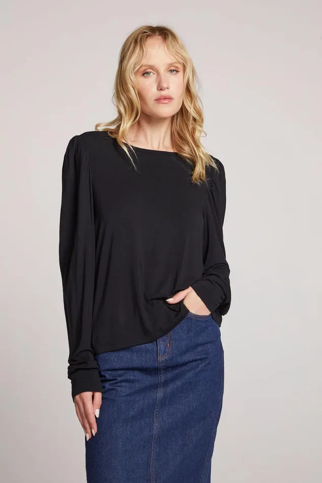 Womens Loungewear Chaser Brand Shirley Licorice Long Sleeve