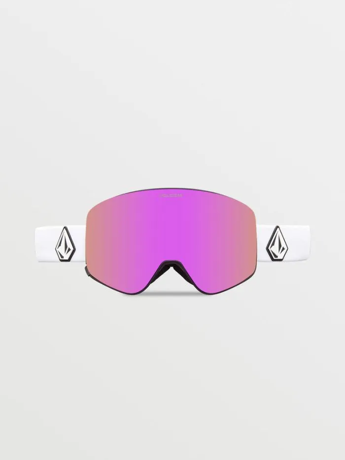 WomensMensKids Accessories Volcom Odyssey Goggle 8211 Matte White Pink Chrome